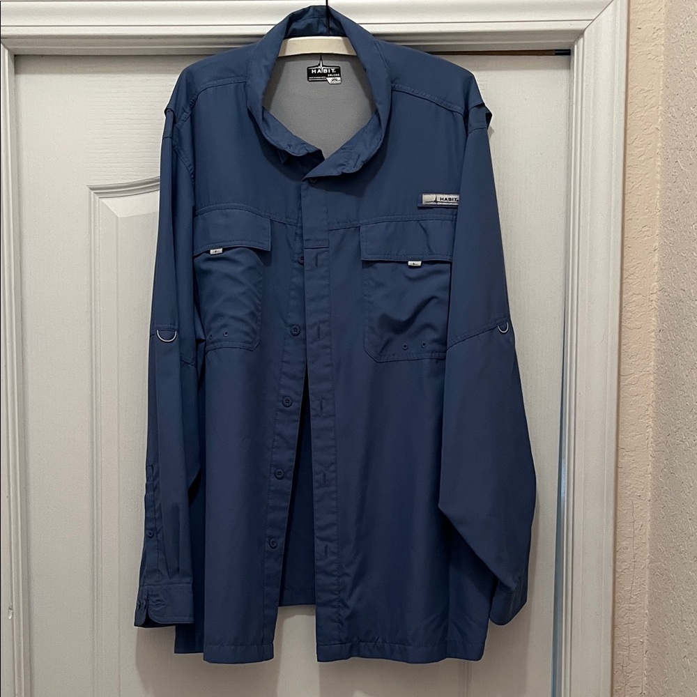 Magellan Outdoors Men's Lightweight Long-Sleeve Fishing Shirt - Navy Blue